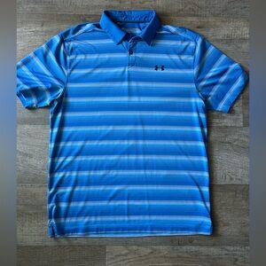 Under Armour Men's Blue and White Polo Shirt